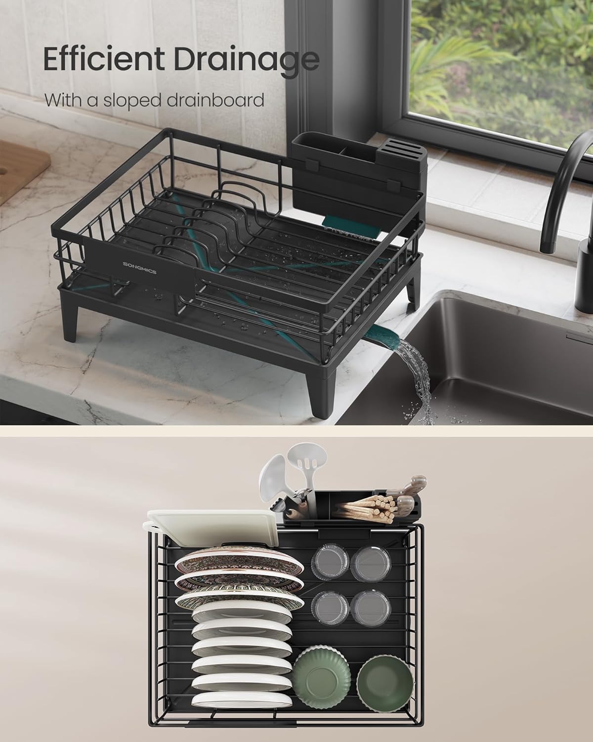 SONGMICS Dish Drying Rack (KCS550B01)