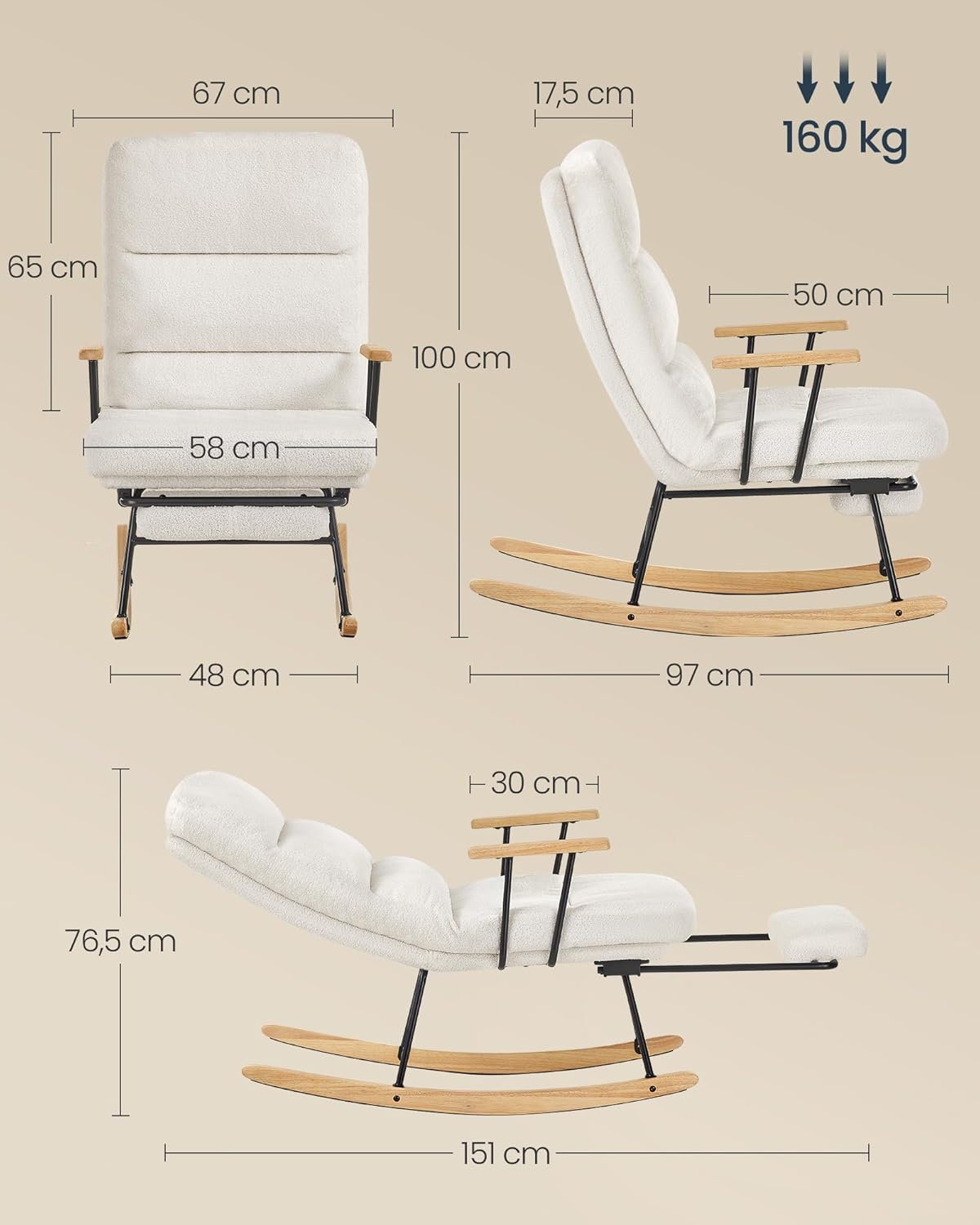 SONGMICS Rocking Chair LYY016W01