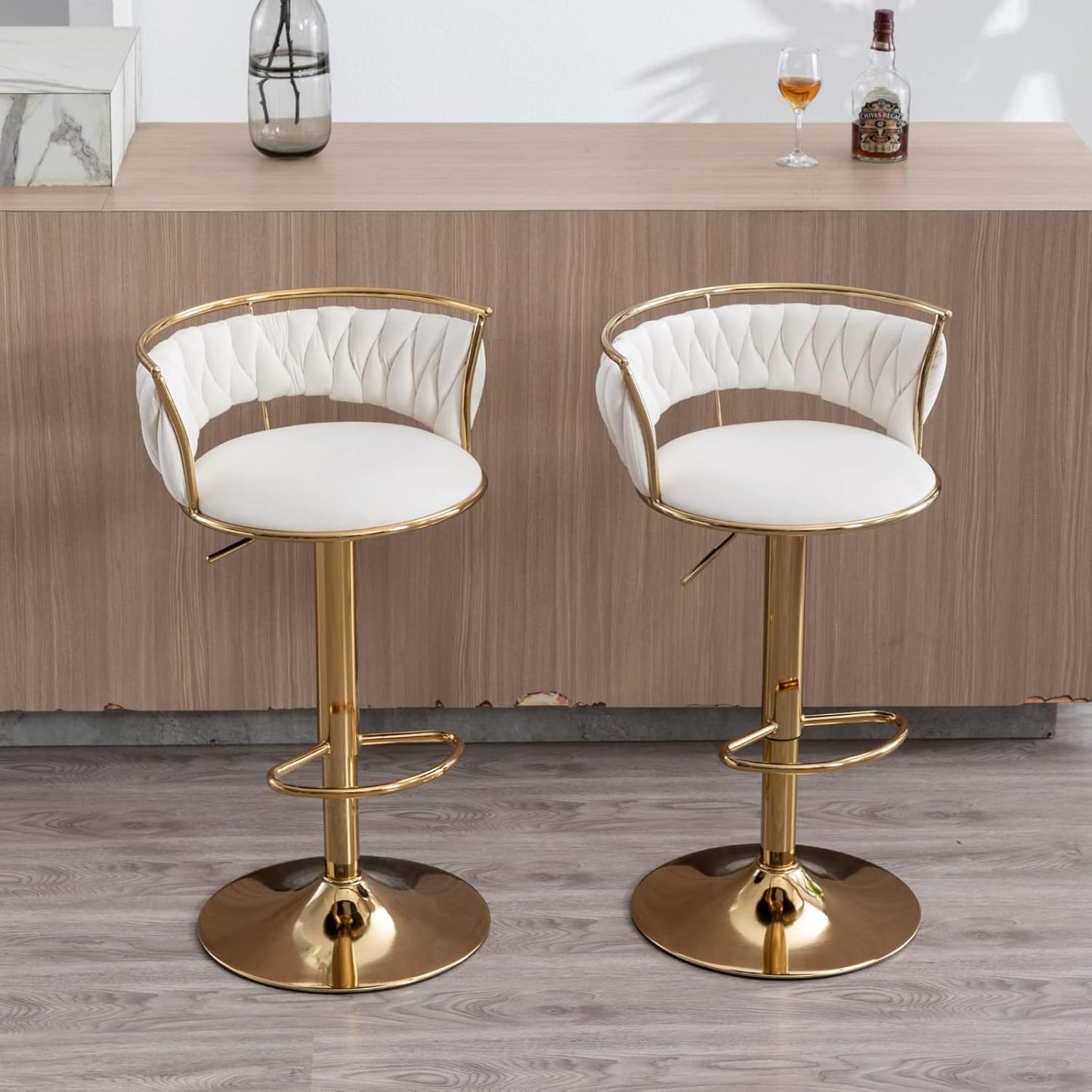 Set of 2 Modern Adjustable Barstools