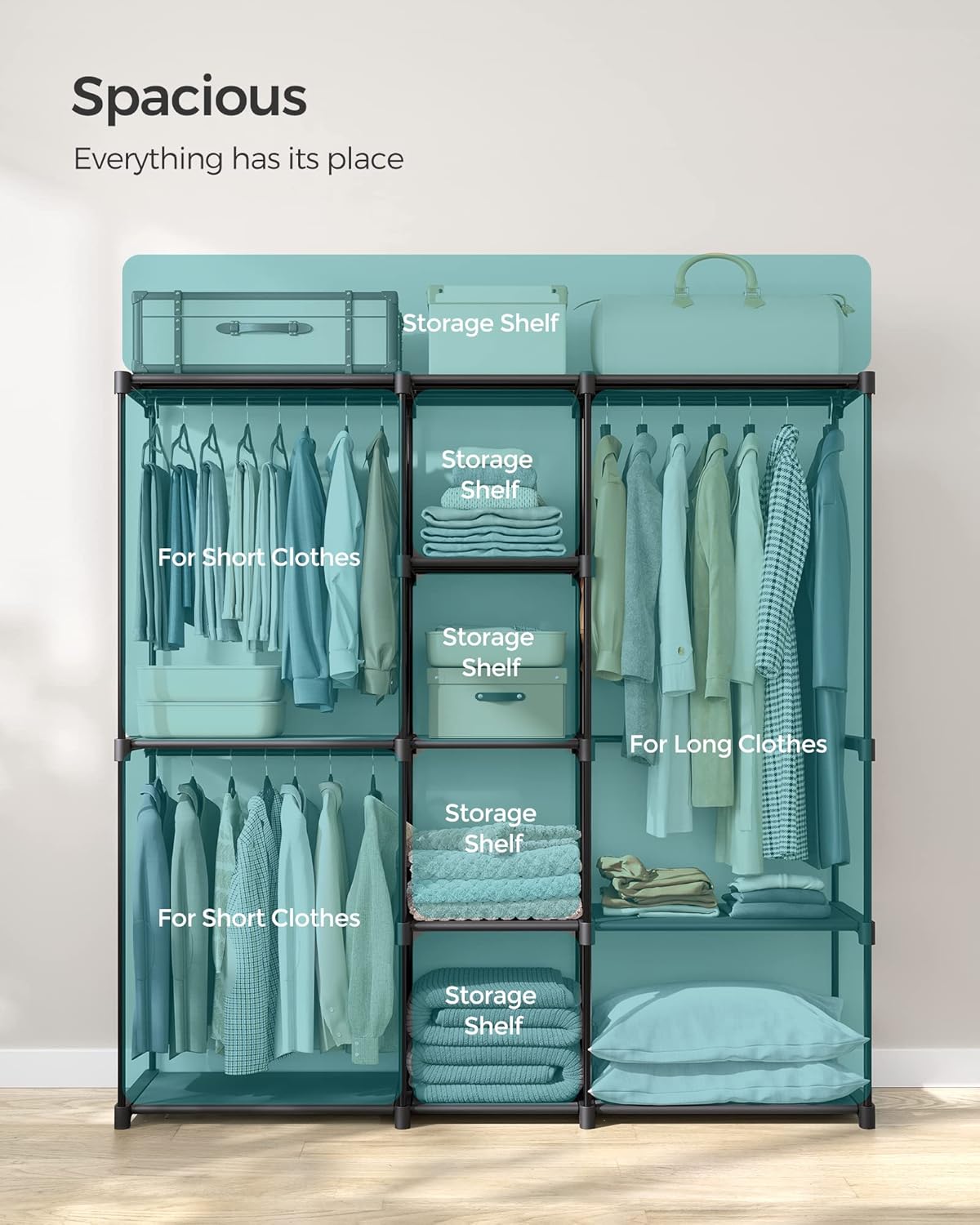 SONGMICS Portable Open Wardrobe RYG037B02