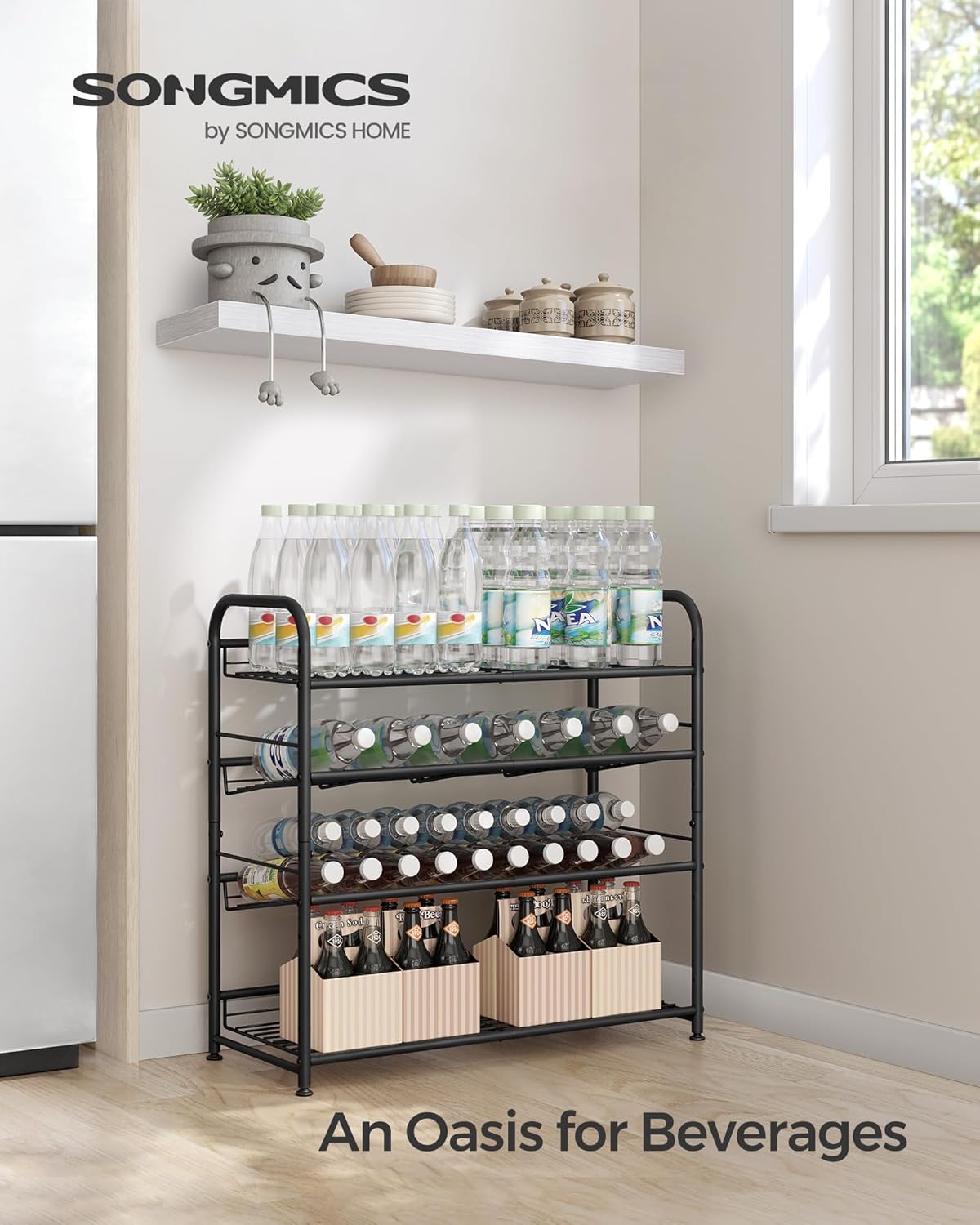 SONGMICS 4 Tier Shoe Rack LMR067B01