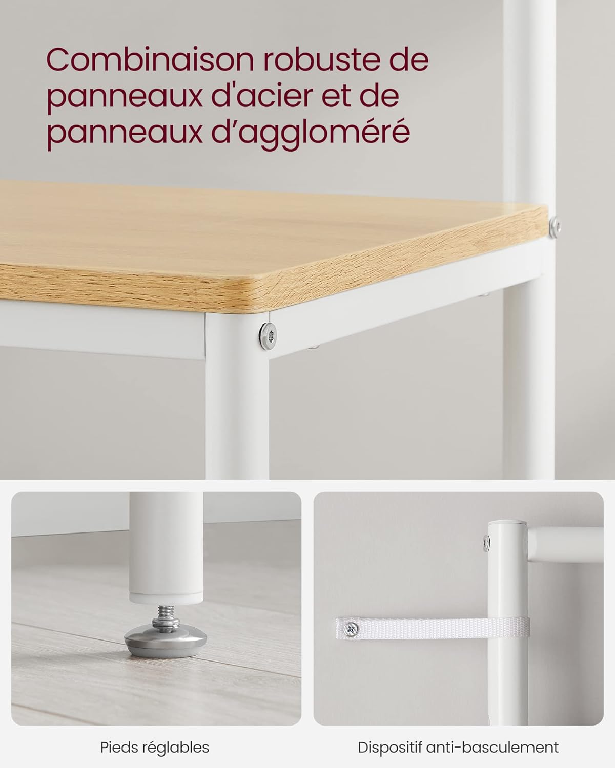 VASAGLE Coat Rack with Hooks