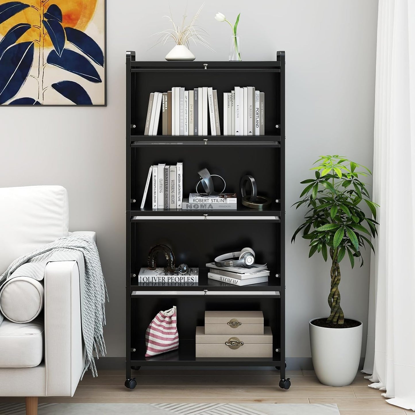 Kitchen Storage Cabinet with Flip-up Doors