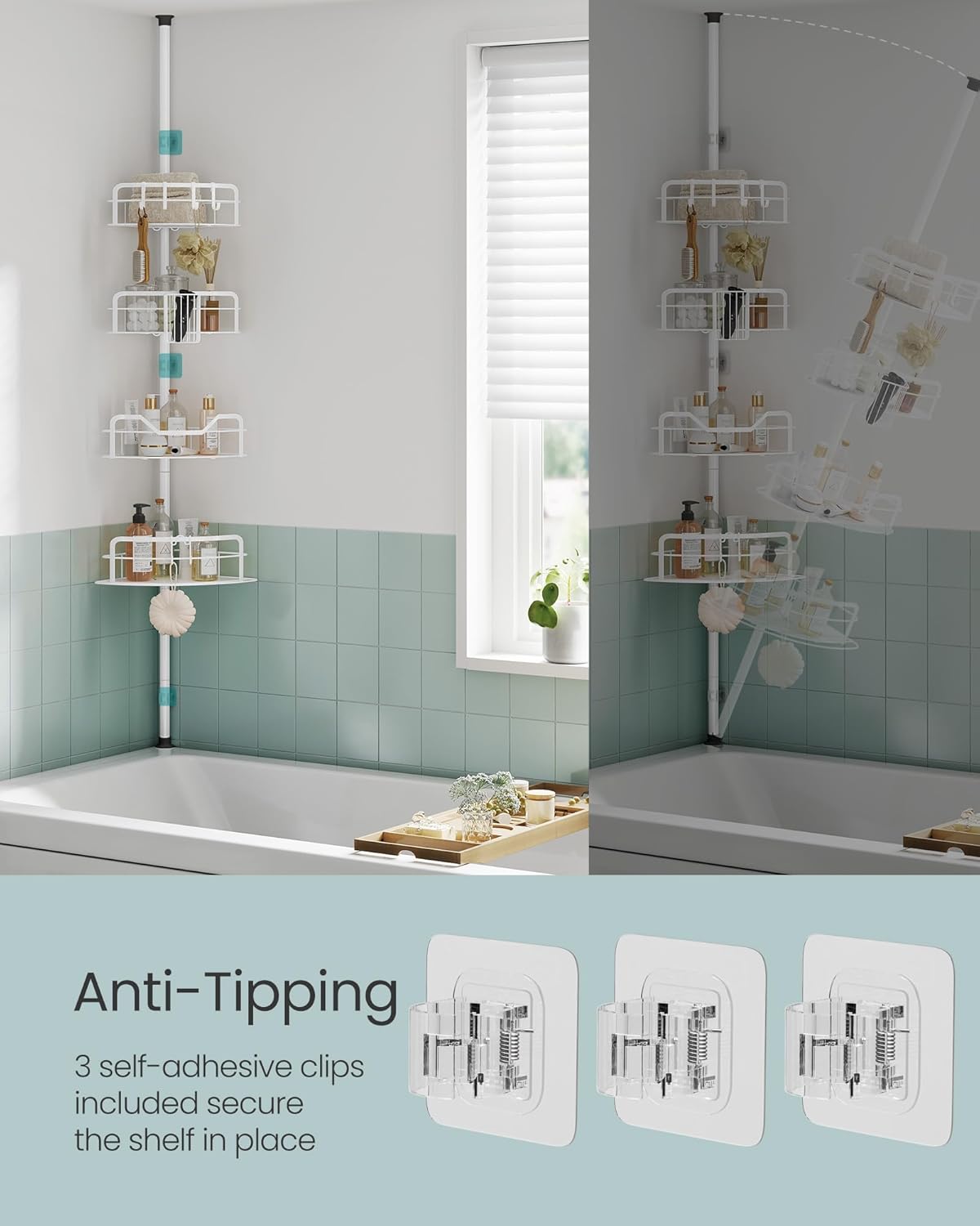 SONGMICS Corner Shower Caddy BCB003W01