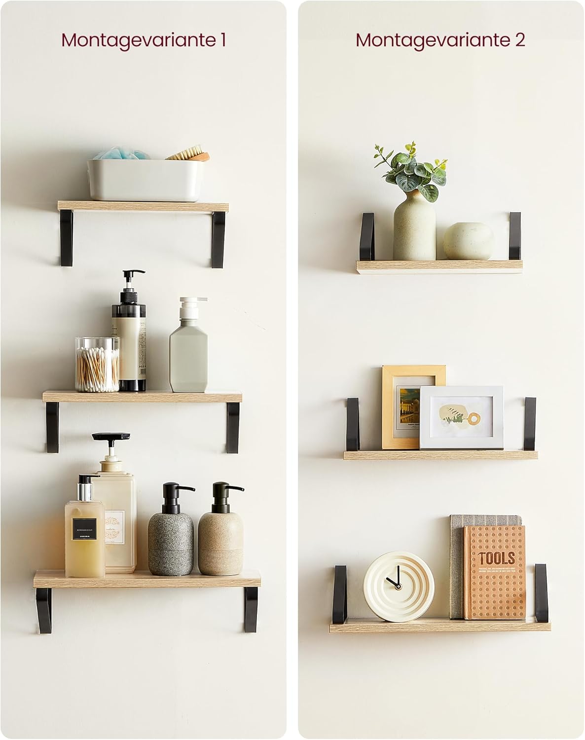 VASAGLE Set of 3 Wall Shelves LWS033B11