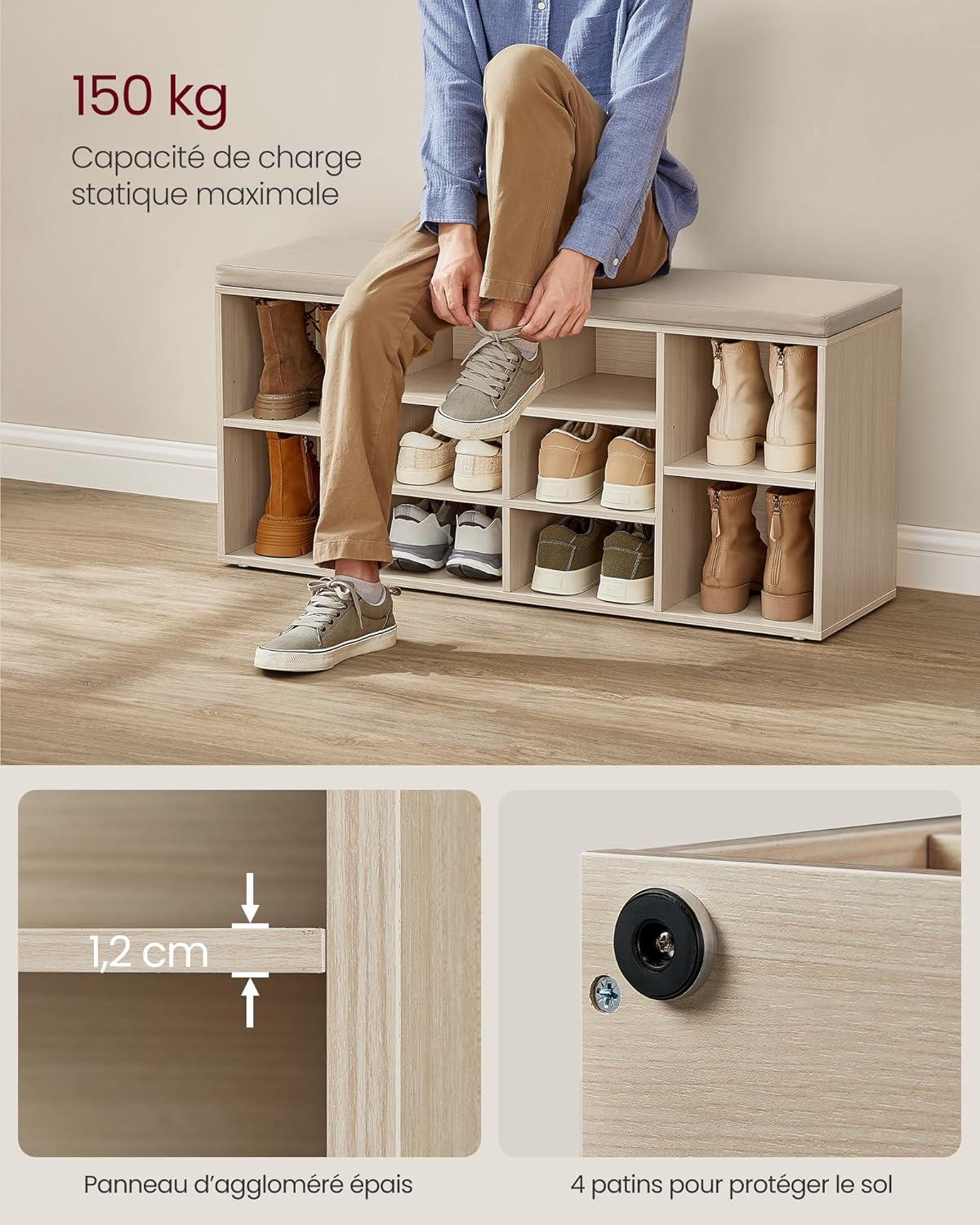 VASAGLE Shoe Bench LHS010K03