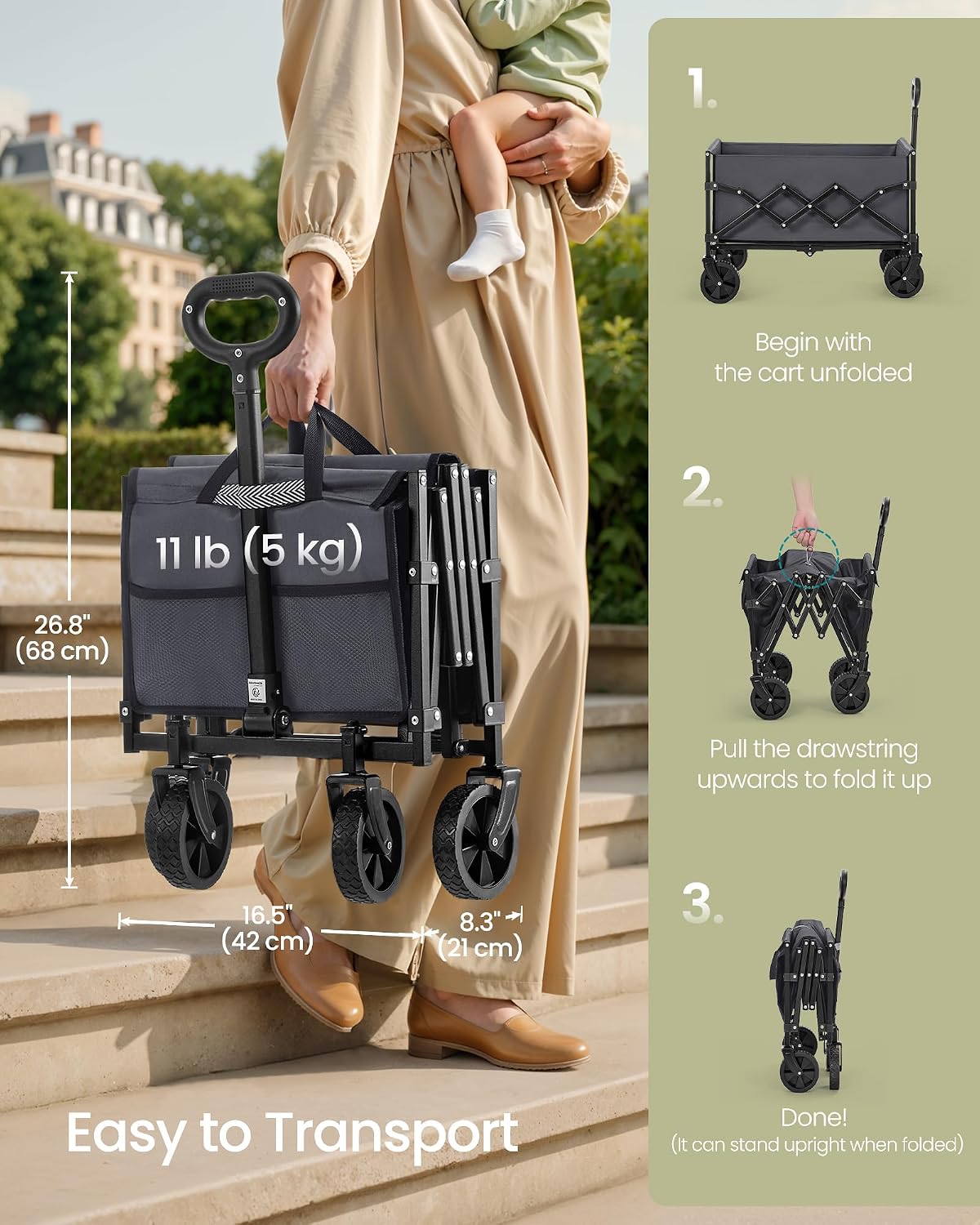 SONGMICS 90L Festival Trolley on Wheels (GFW909G01)