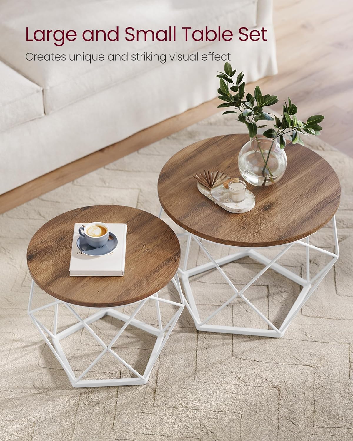 VASAGLE Set of 2 Coffee Table LET040K41