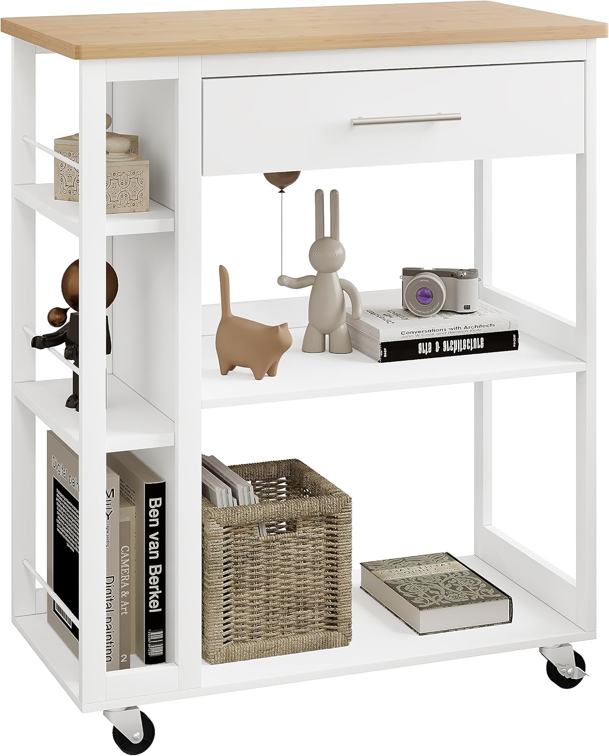 WOLTU Kitchen trolley with worktop RW051EIW