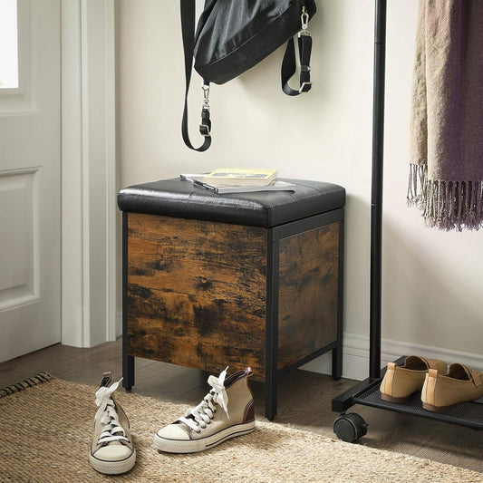 VASAGLE Storage Ottoman, Footrest Stool Trunks, Space-Saving