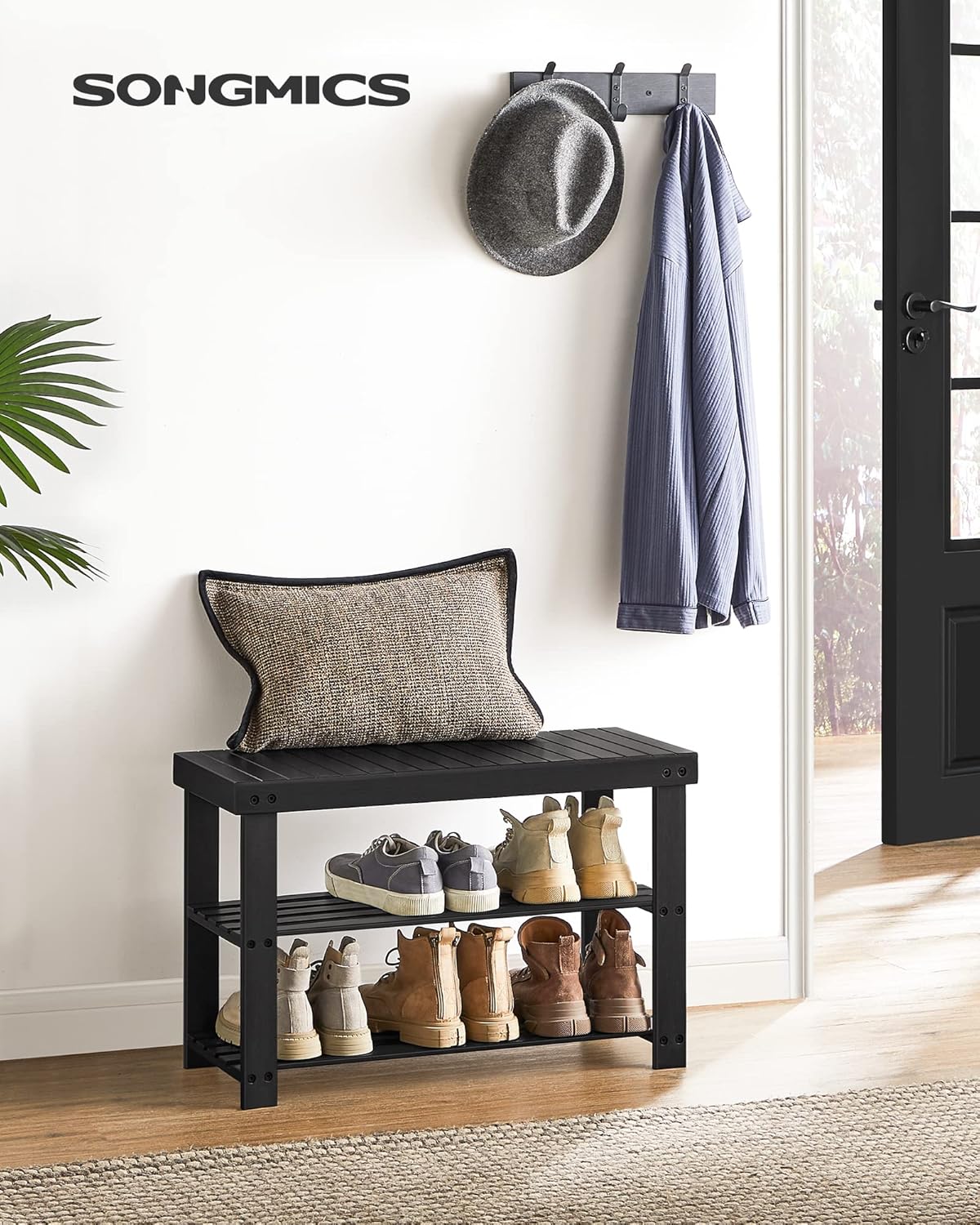 SONGMICS Bamboo Shoe Storage Bench (LBS04H)