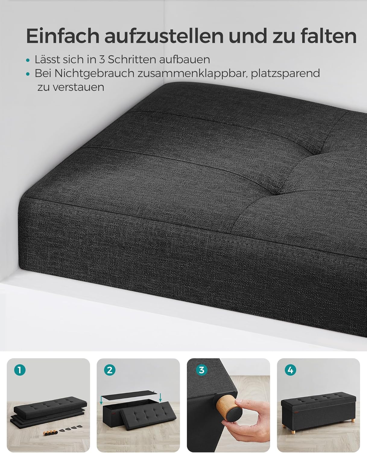 SONGMICS Stool with Storage Space LSF016B11