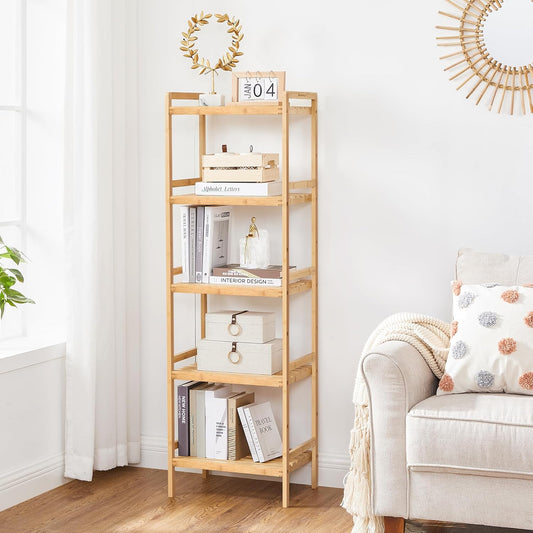 SONGMICS 5-Tier Bamboo Storage Rack
