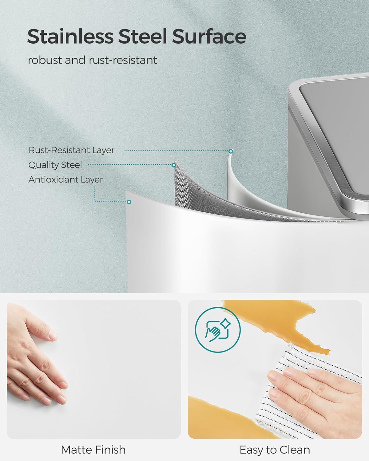 SONGMICS Dual Rubbish Bin LTB60WT