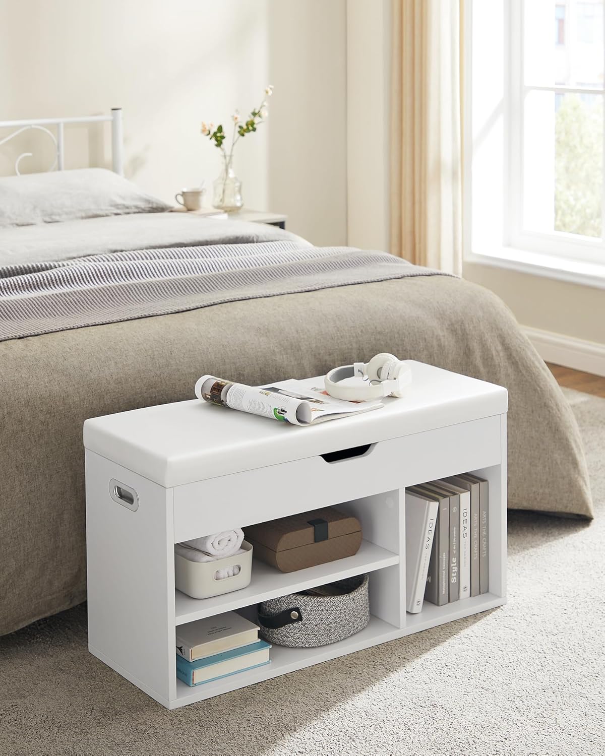 VASAGLE Padded Shoe Bench LHS30W