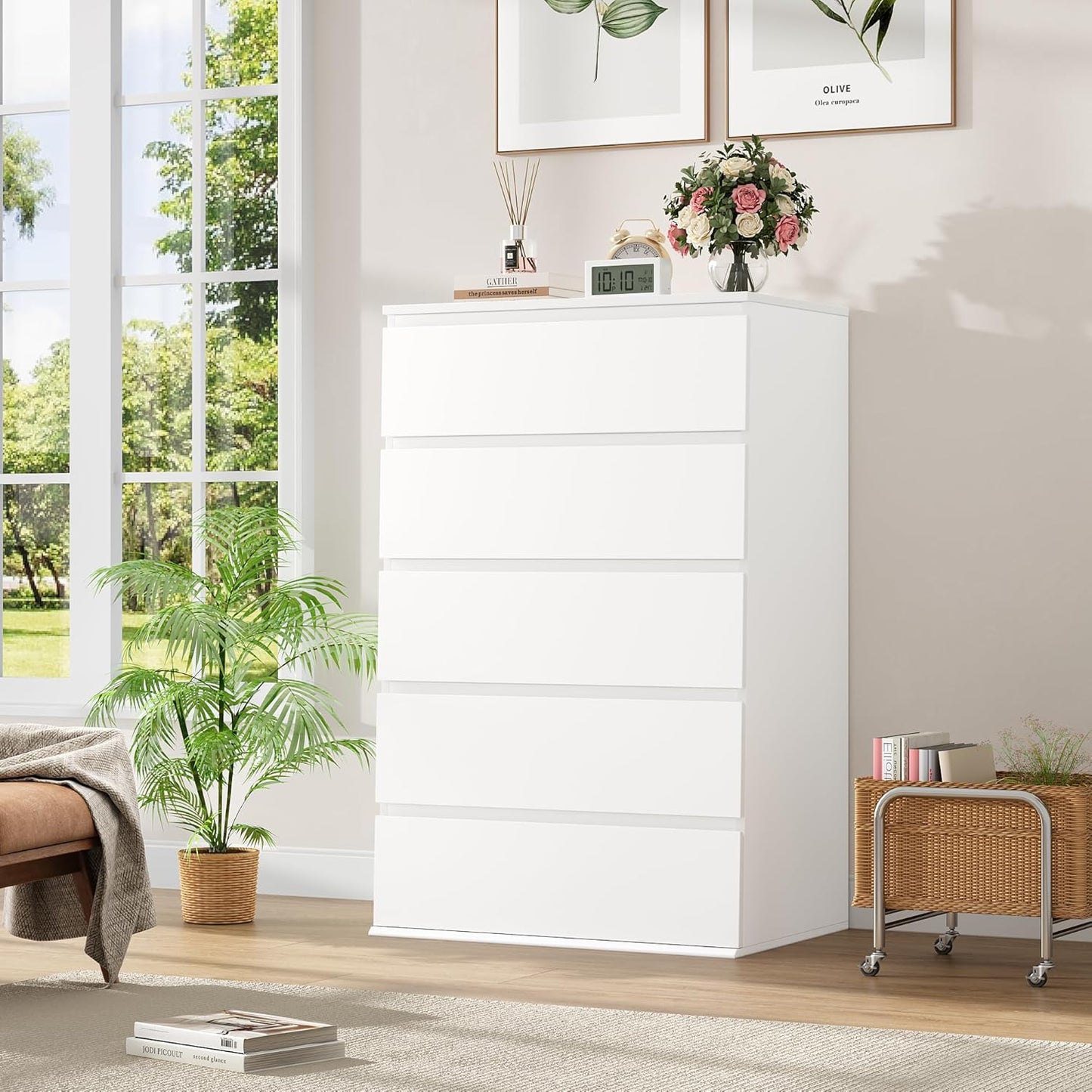 White Dresser with Large Storage Space
