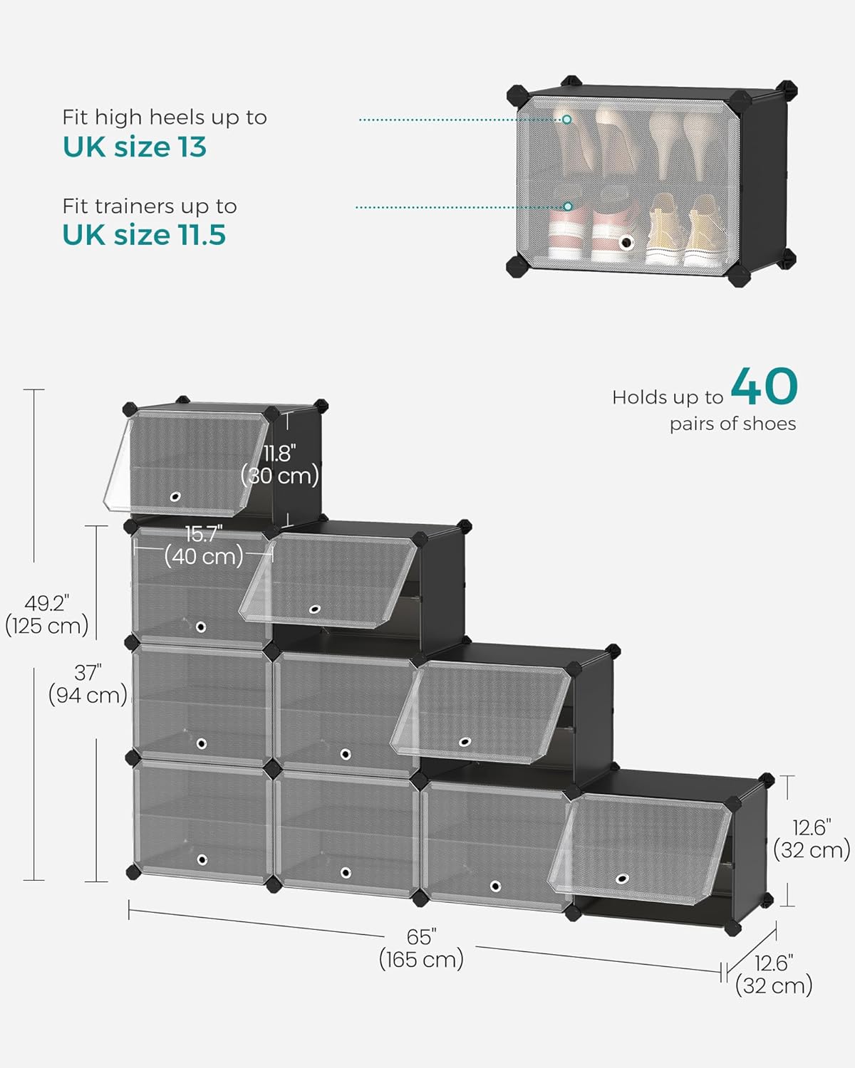 SONGMICS Interlocking Shoe Rack LPC035B01