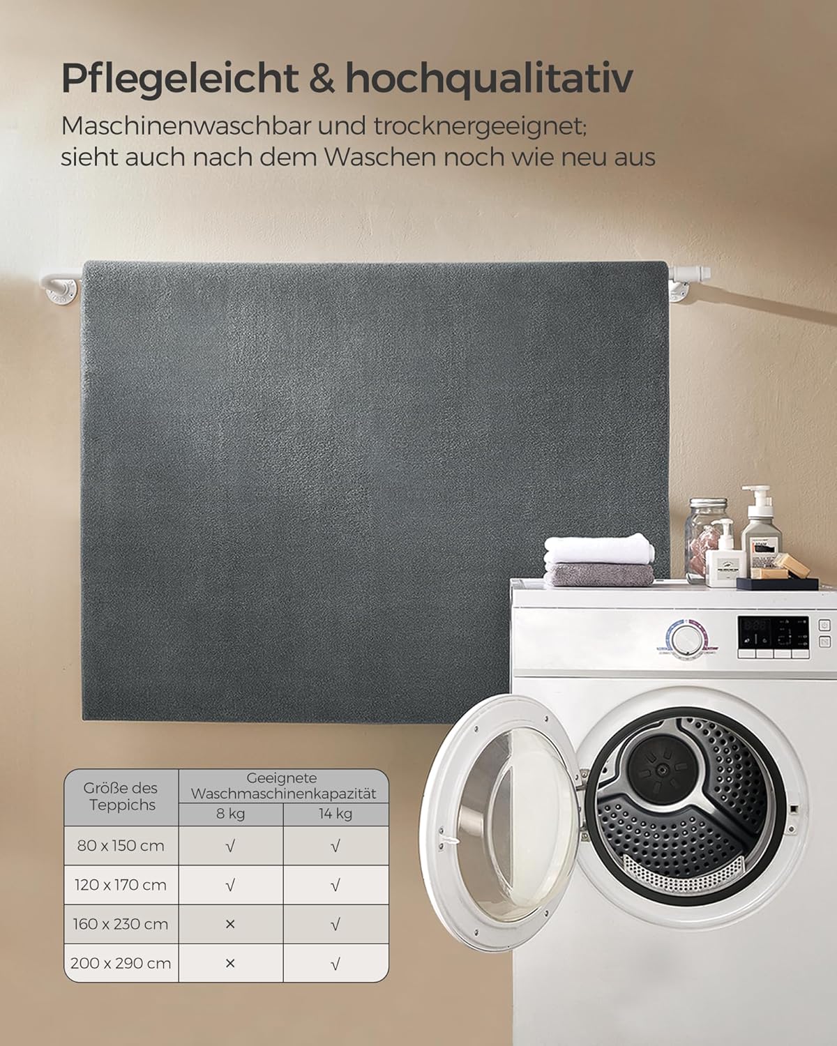 SONGMICS Non-Slip Rug TAR013G01