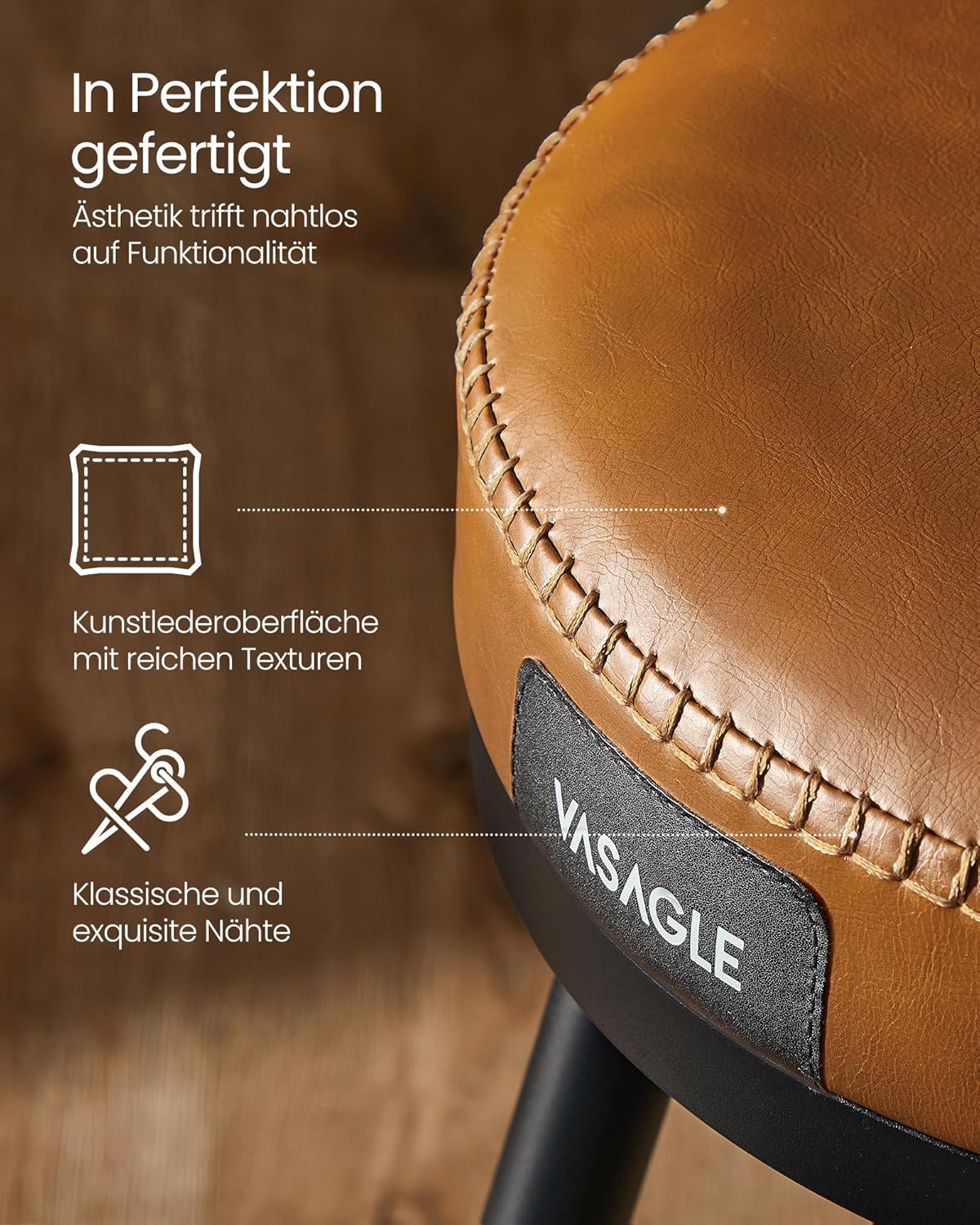 VASAGLE Set of 2 Swivel Bar Stool