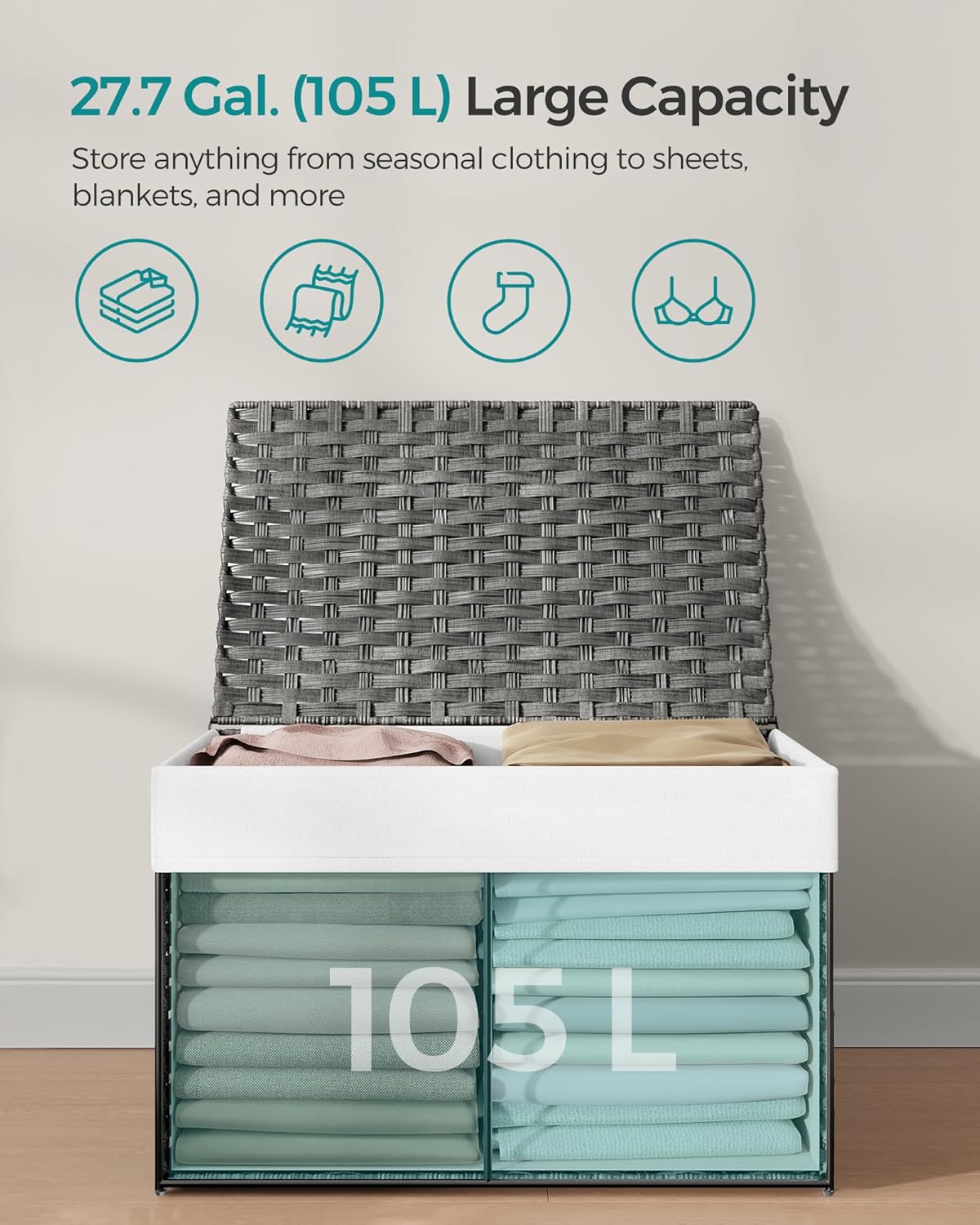 SONGMICS Laundry Basket RST066G01