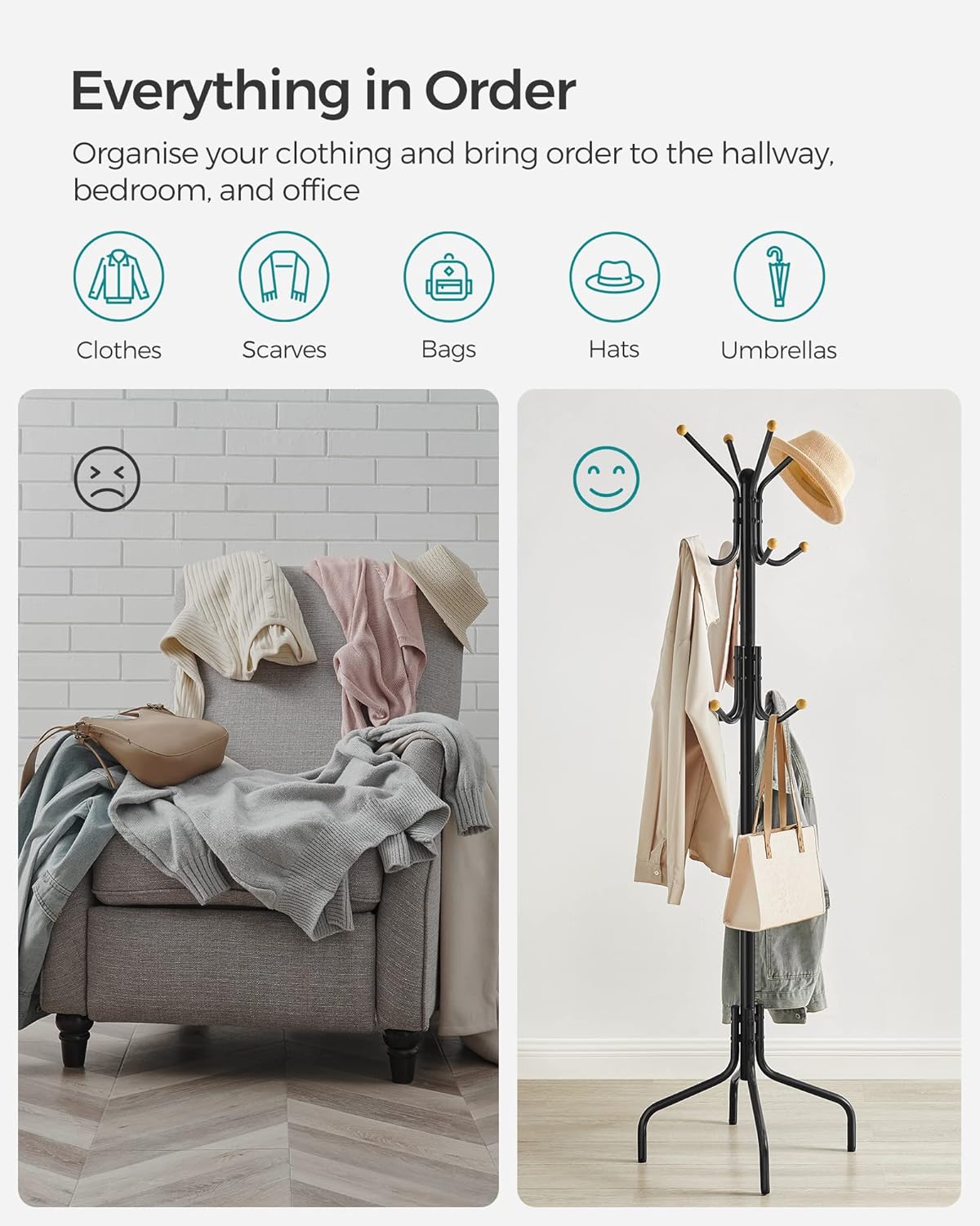 SONGMICS Coat Stand RCR031B01