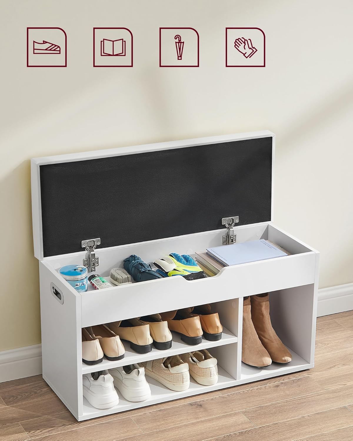 VASAGLE Padded Shoe Bench LHS30W