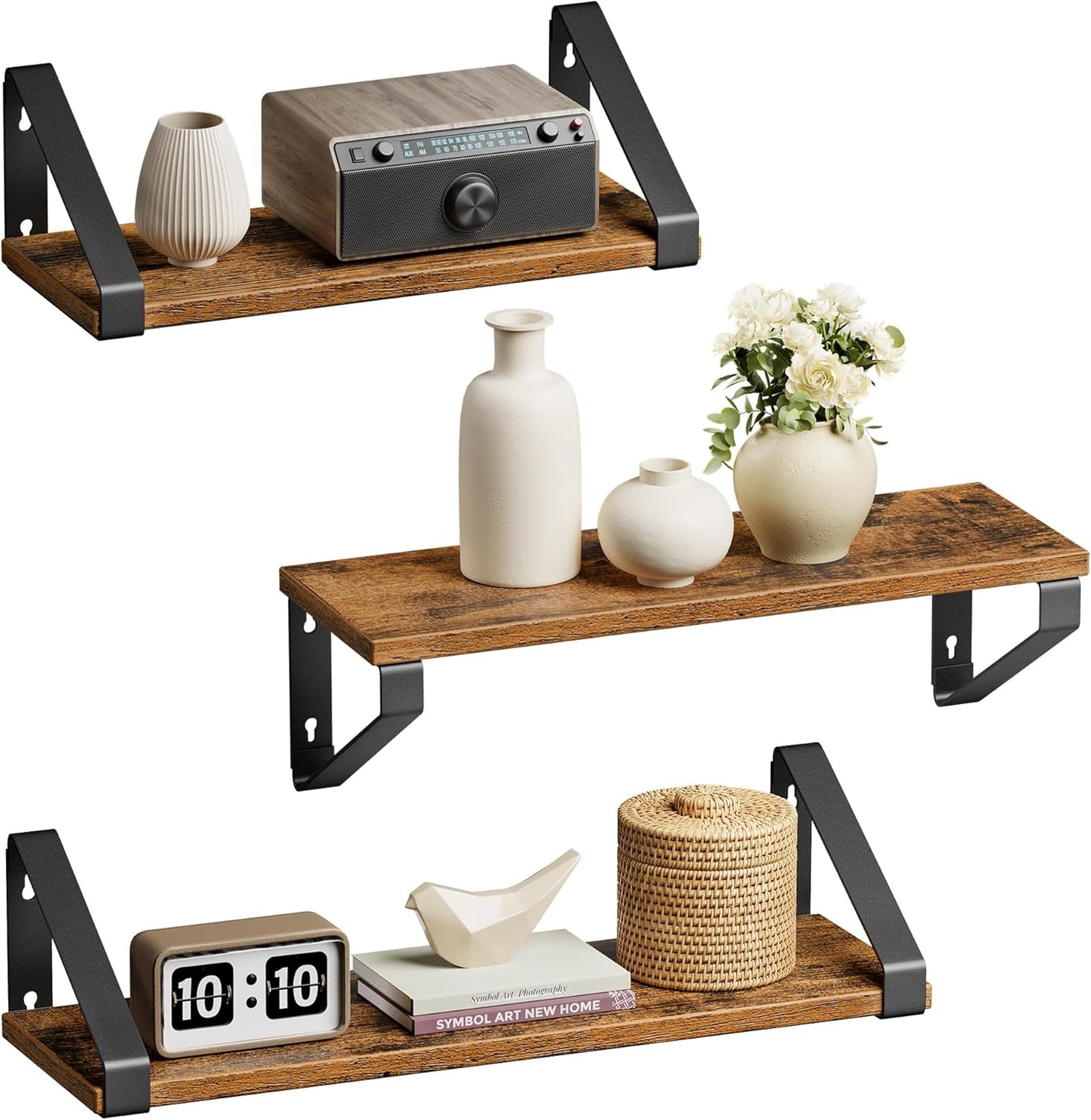 VASAGLE Set of 3 Wall Shelf LWS33BX