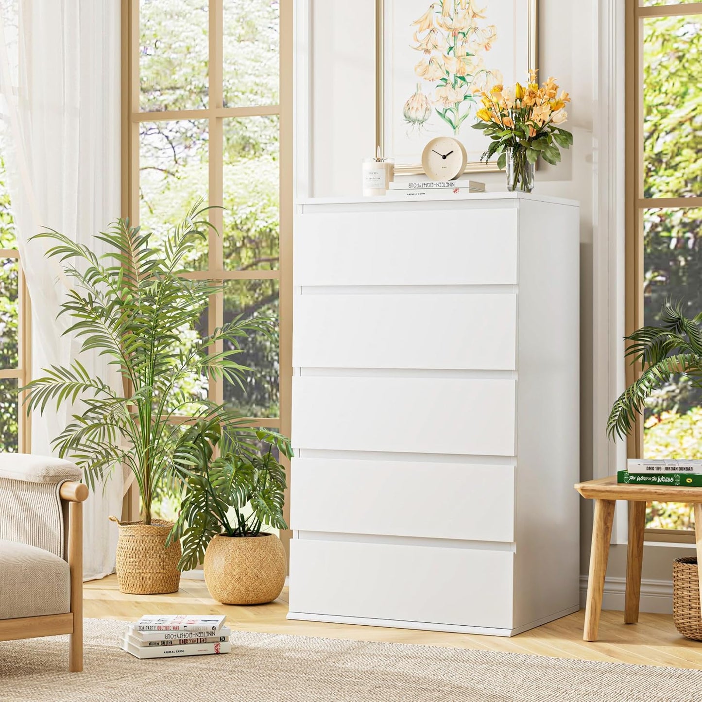 White Dresser with Large Storage Space