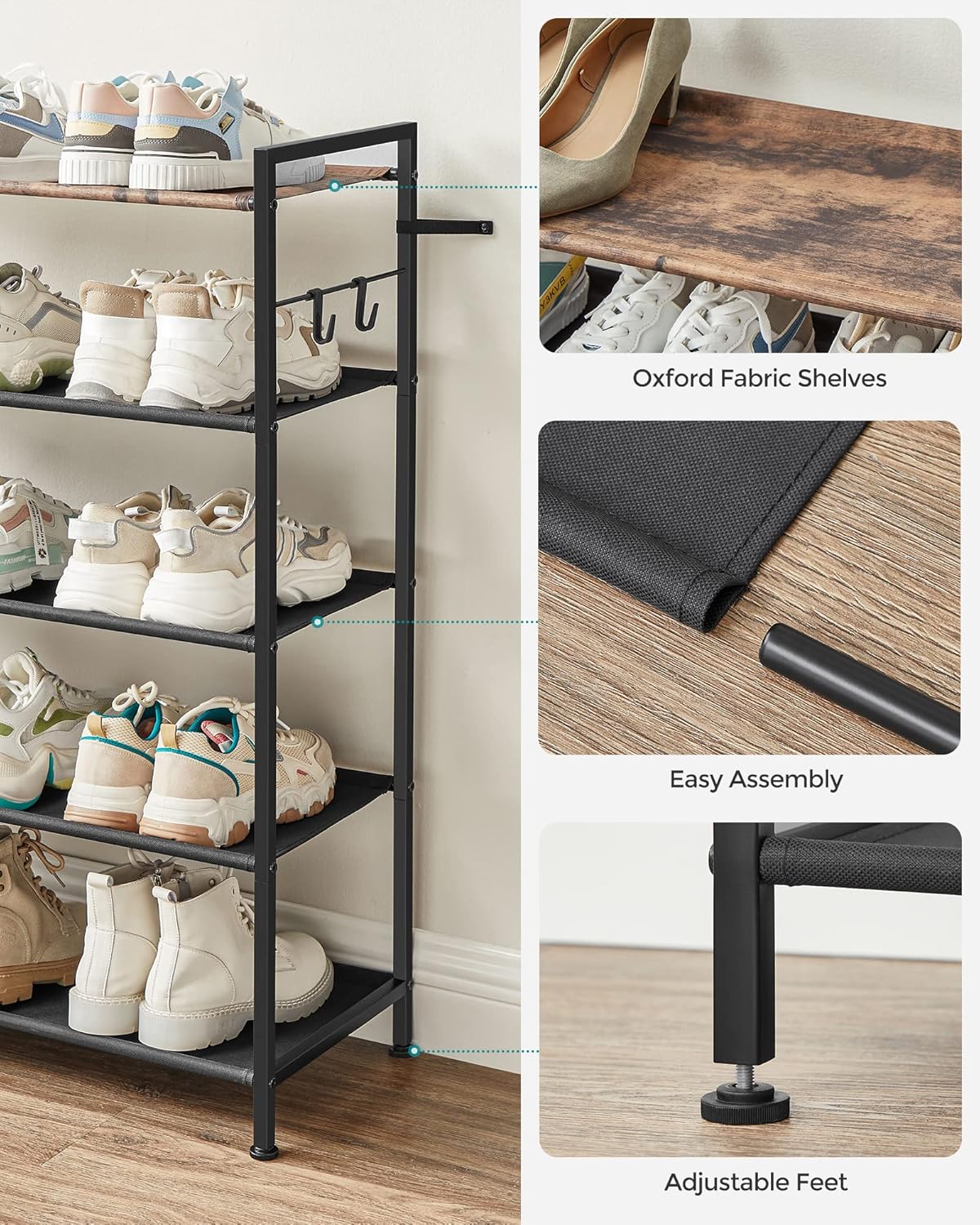 SONGMICS 5-Tier Shoe Rack LMR035B01