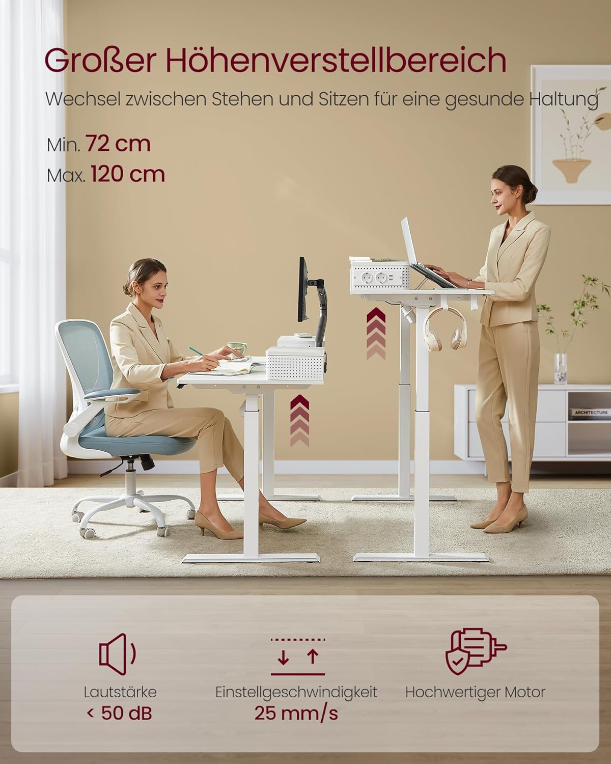 VASAGLE Height-adjustable electric desk LSD184W01