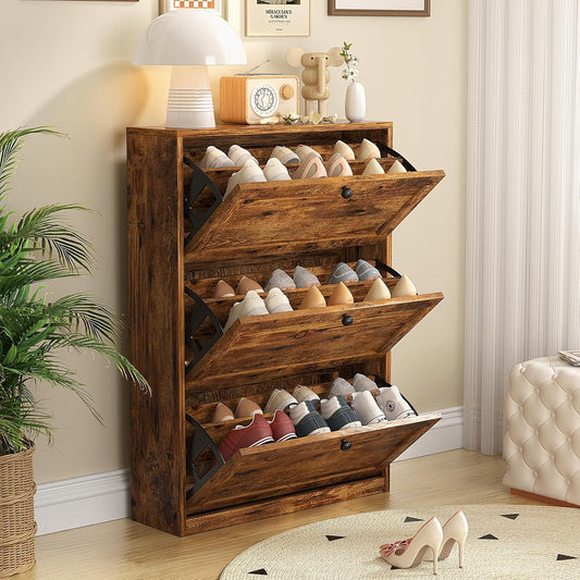 Shoe Cabinet with 3 Flip Drawers