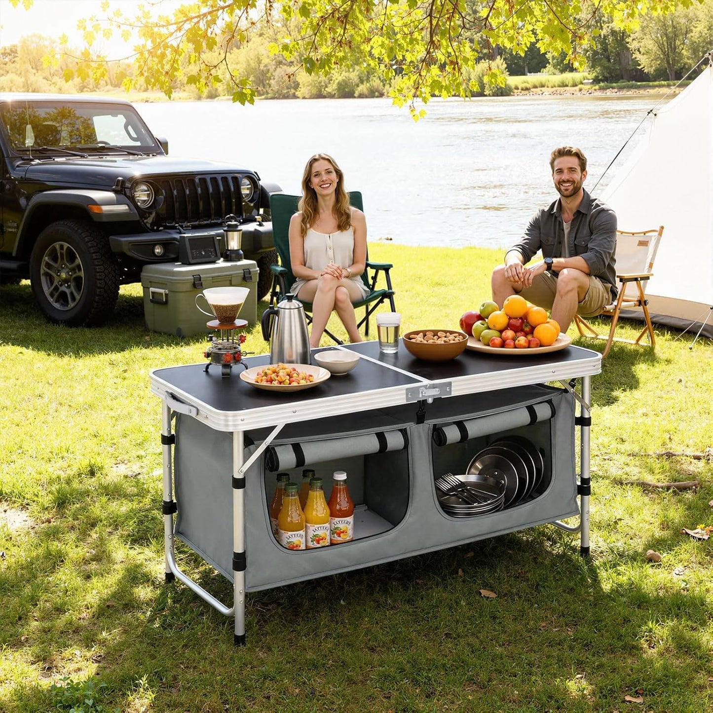WOLTU Folding Camping Cupboard (CPT8139SZG)