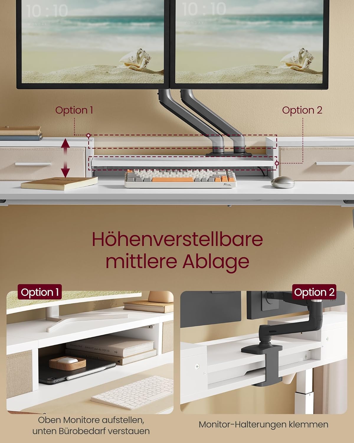 VASAGLE Height-adjustable electric desk LSD184W01