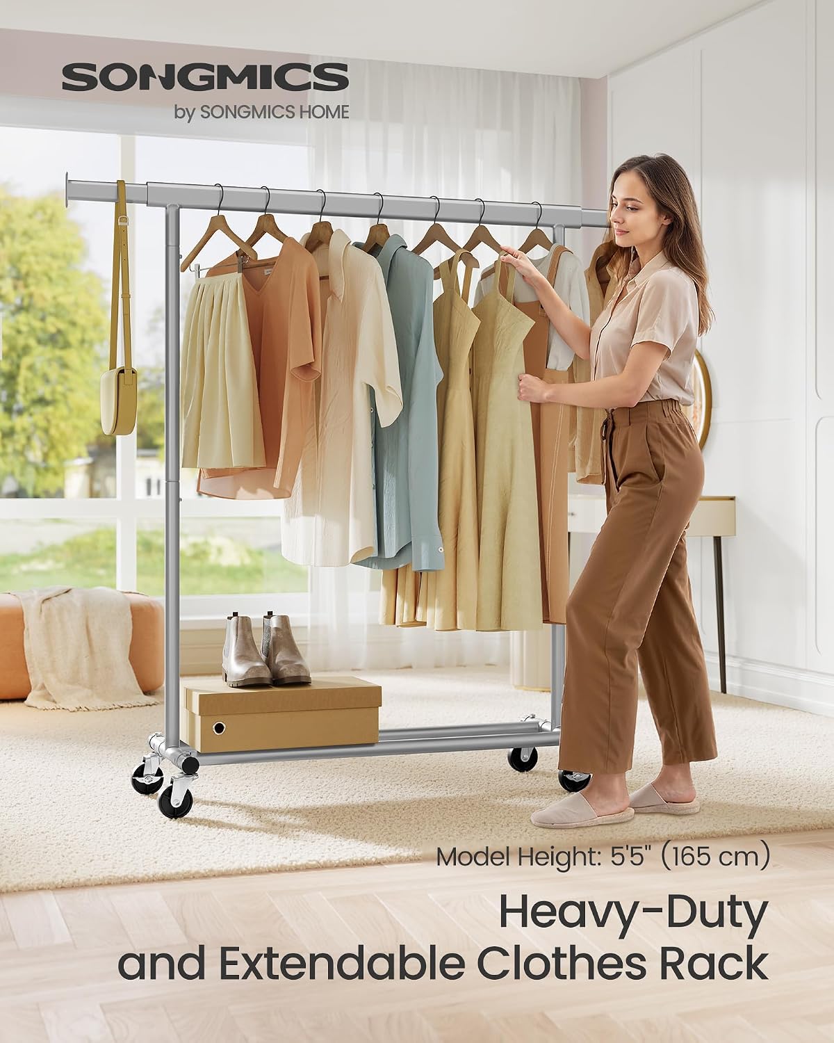 SONGMICS Clothes Rack on Wheels (HSR013G01)