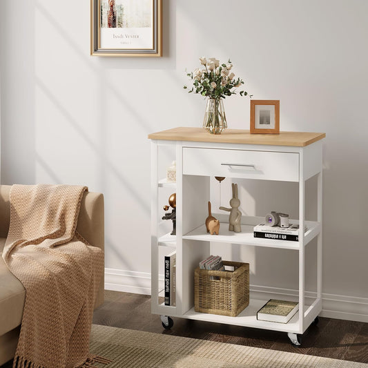 WOLTU Kitchen trolley with worktop RW051EIW