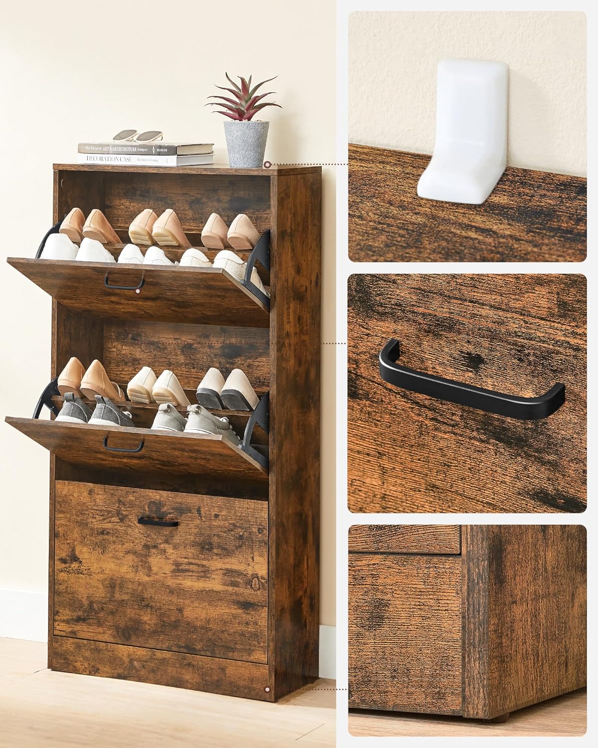 VASAGLE 3 Compartment Cabinet