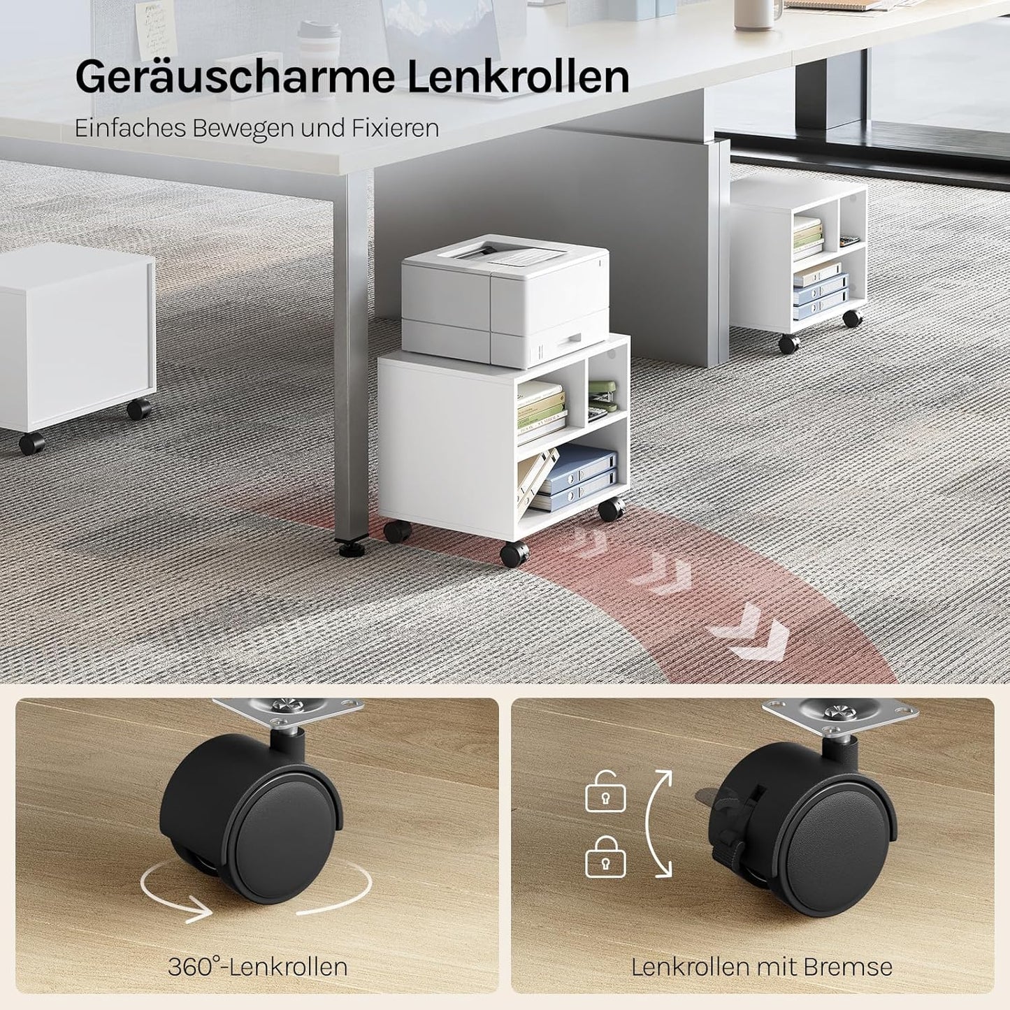 WOLTU Printer Table with Wheels Ask06WS