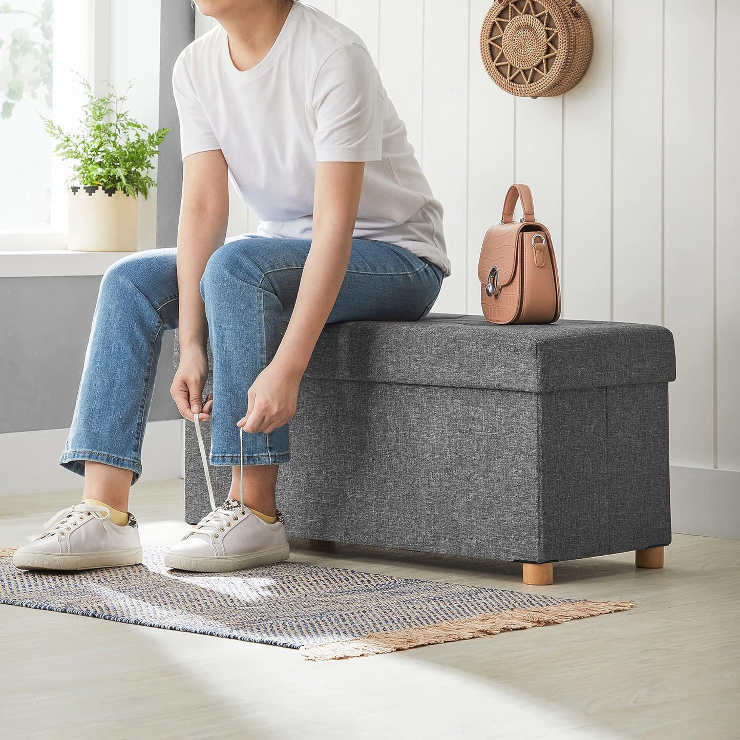 SONGMICS Stool with Footres LSF16GYZ