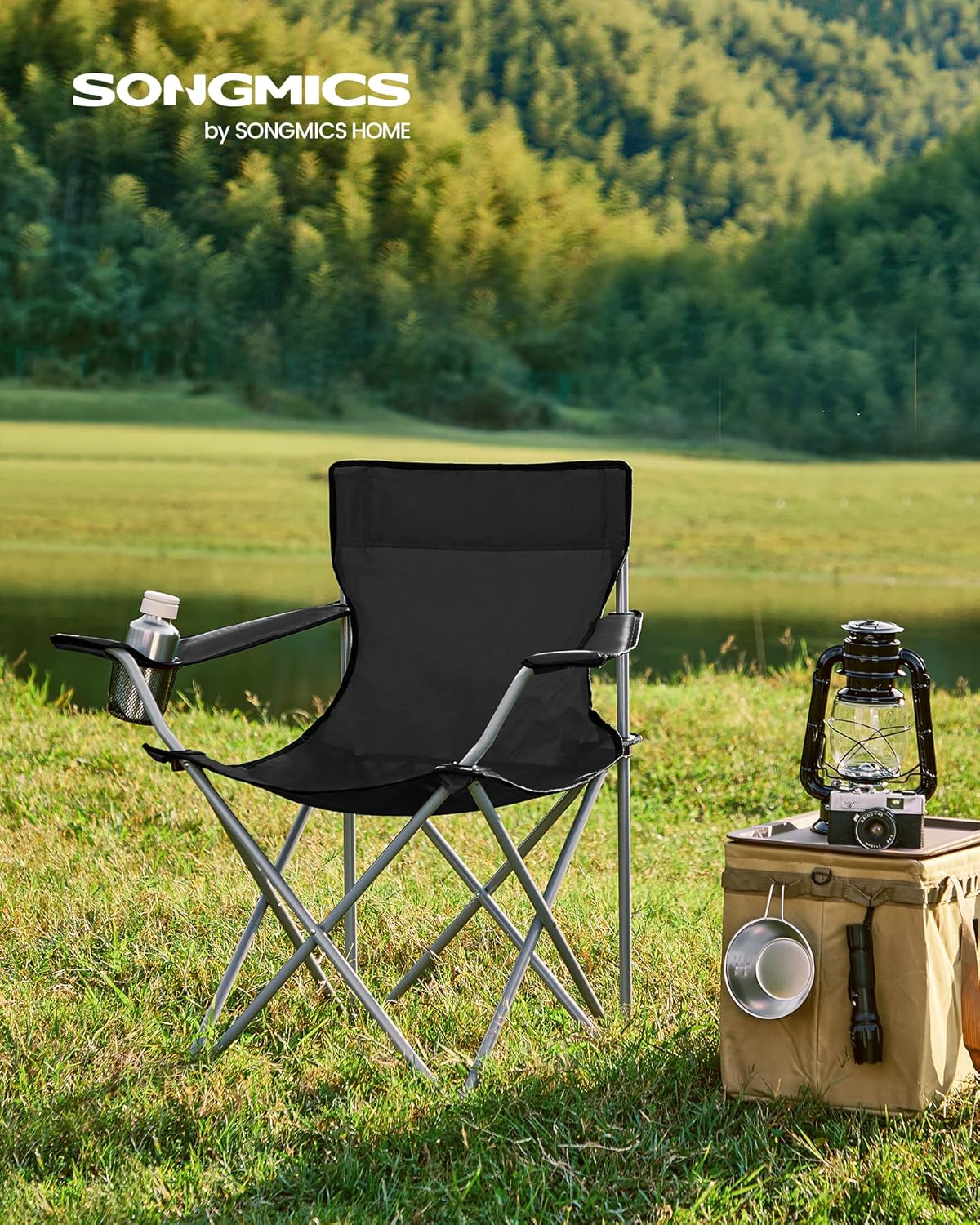 SONGMICS Set of 2 Folding Camping Chairs (GCB01BK)