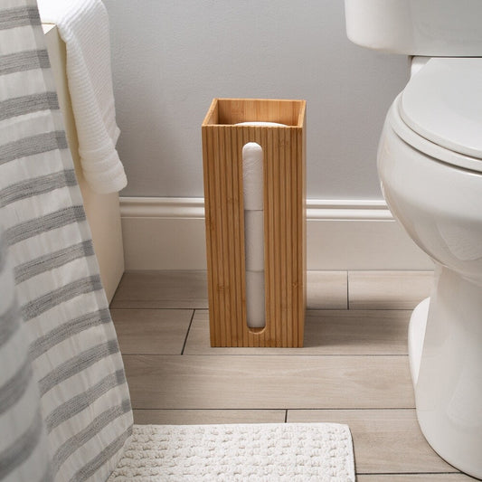 Danny Home Natural Bamboo Toilet Roll Storage Box
