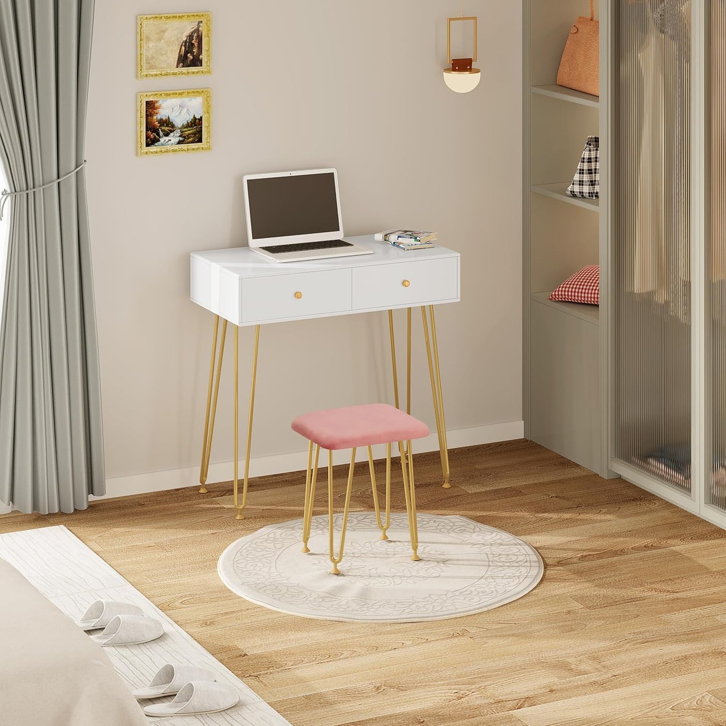 EUGAD Makeup Table with Stool