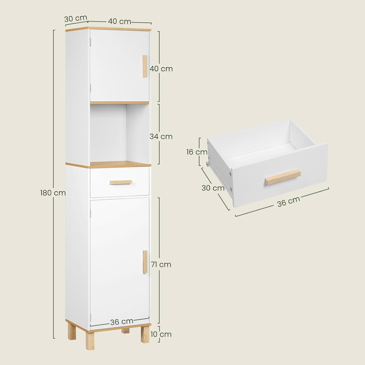 EUGAD Bathroom Cabinet