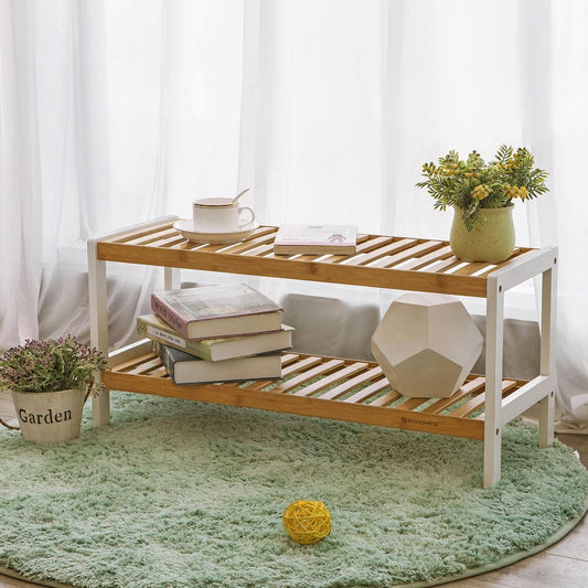 SONGMICS 2-Tier Bamboo Shelf