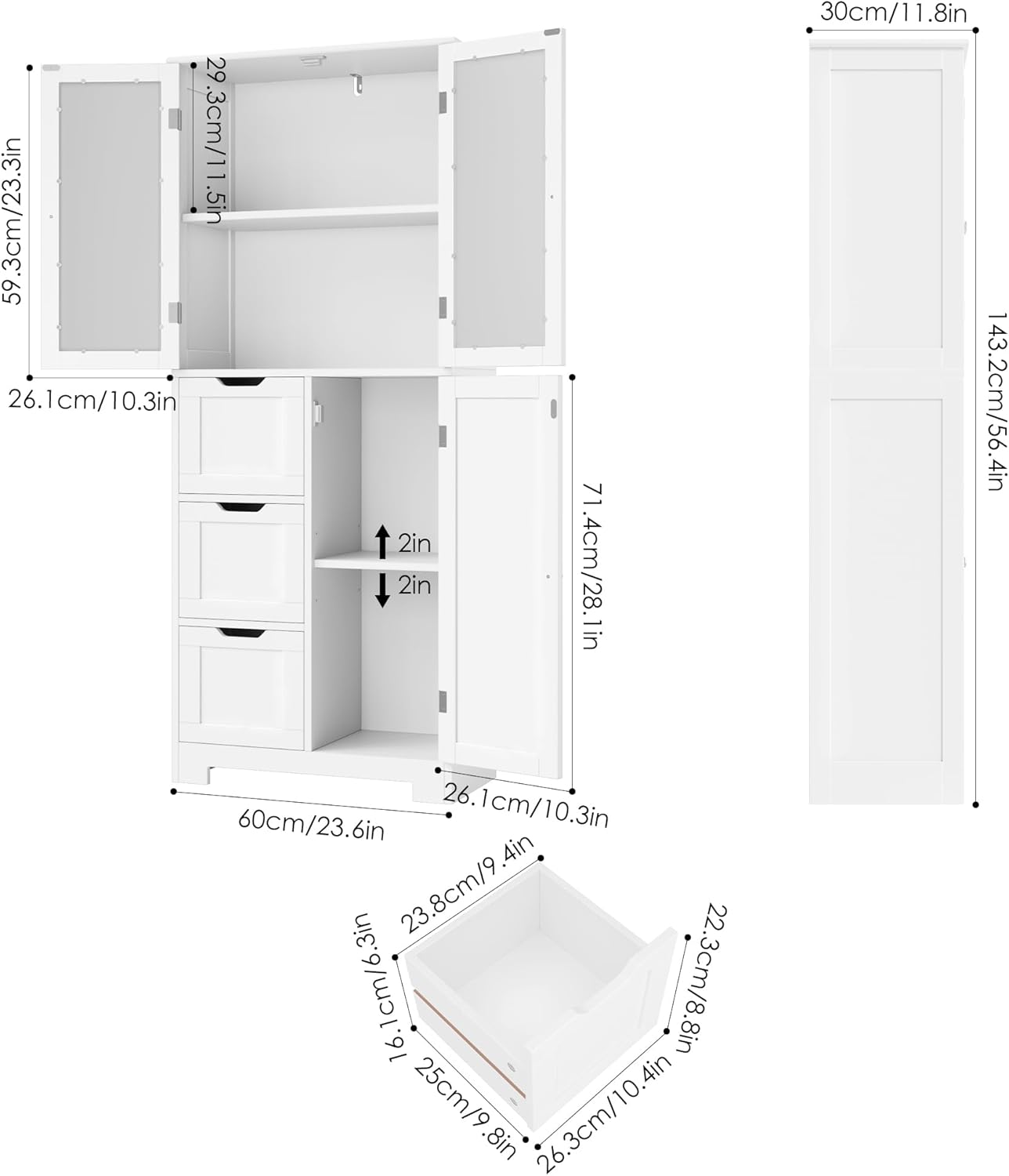 HOCSOK Bathroom Storage Cabinet