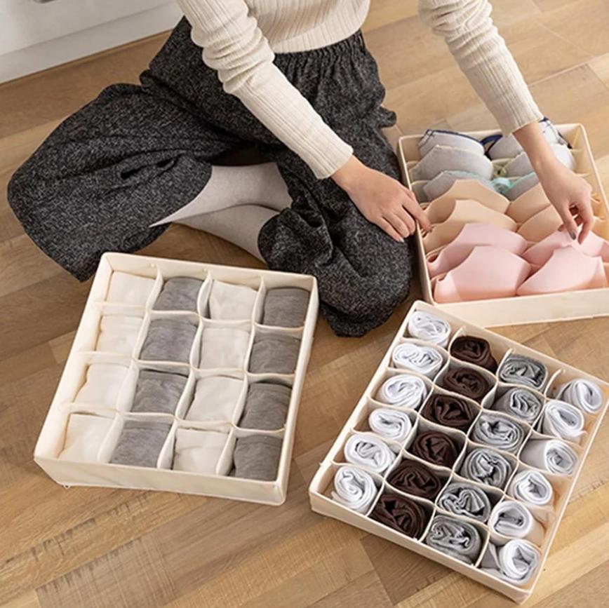 Set of 3 Multi-grid Underwear Storage Box