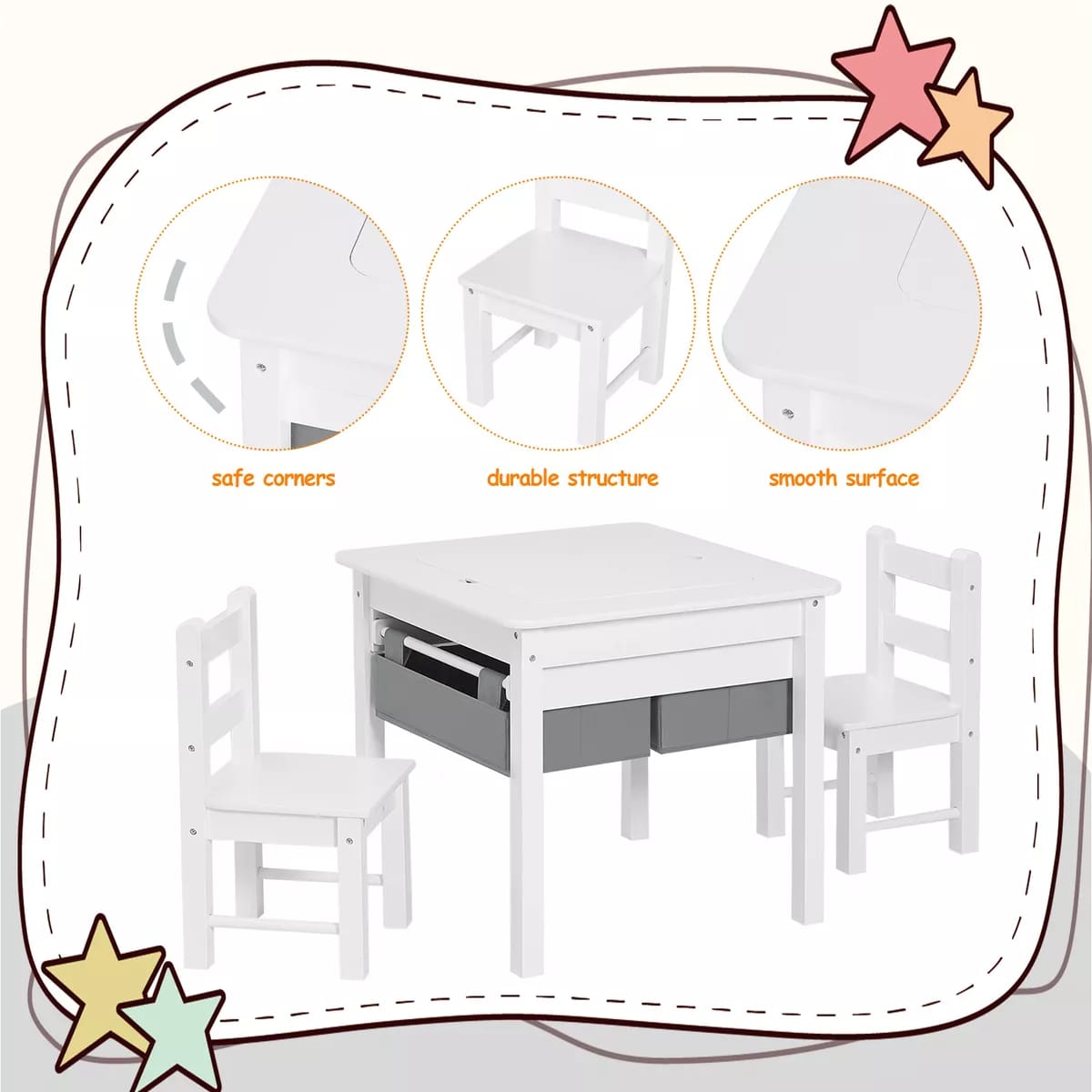Kids Table and Chairs Childrens Activity Play Build Bricks Table