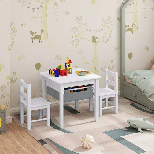 Kids Table and Chairs Childrens Activity Play Build Bricks Table