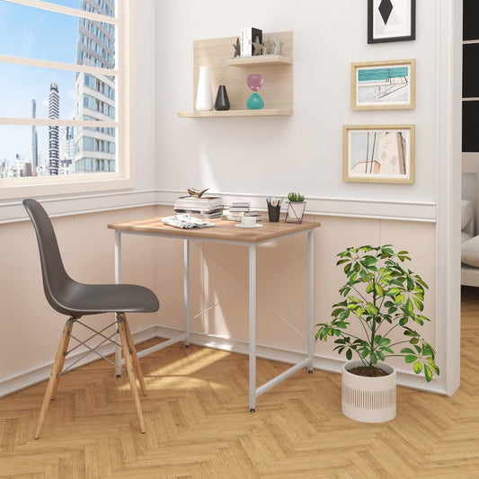 Wood with Iron Frame Computer Desk