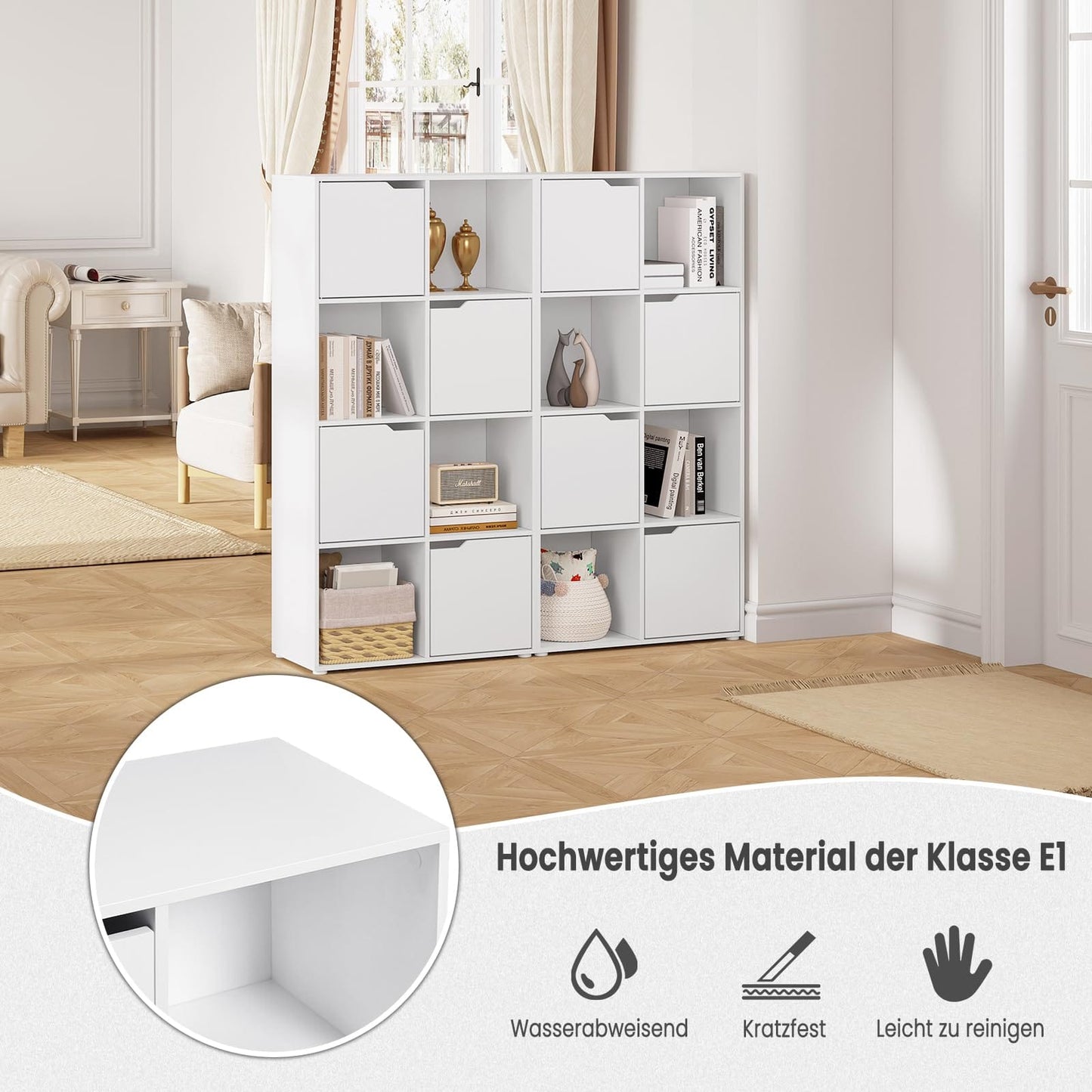 Bookcase with 8 Compartments