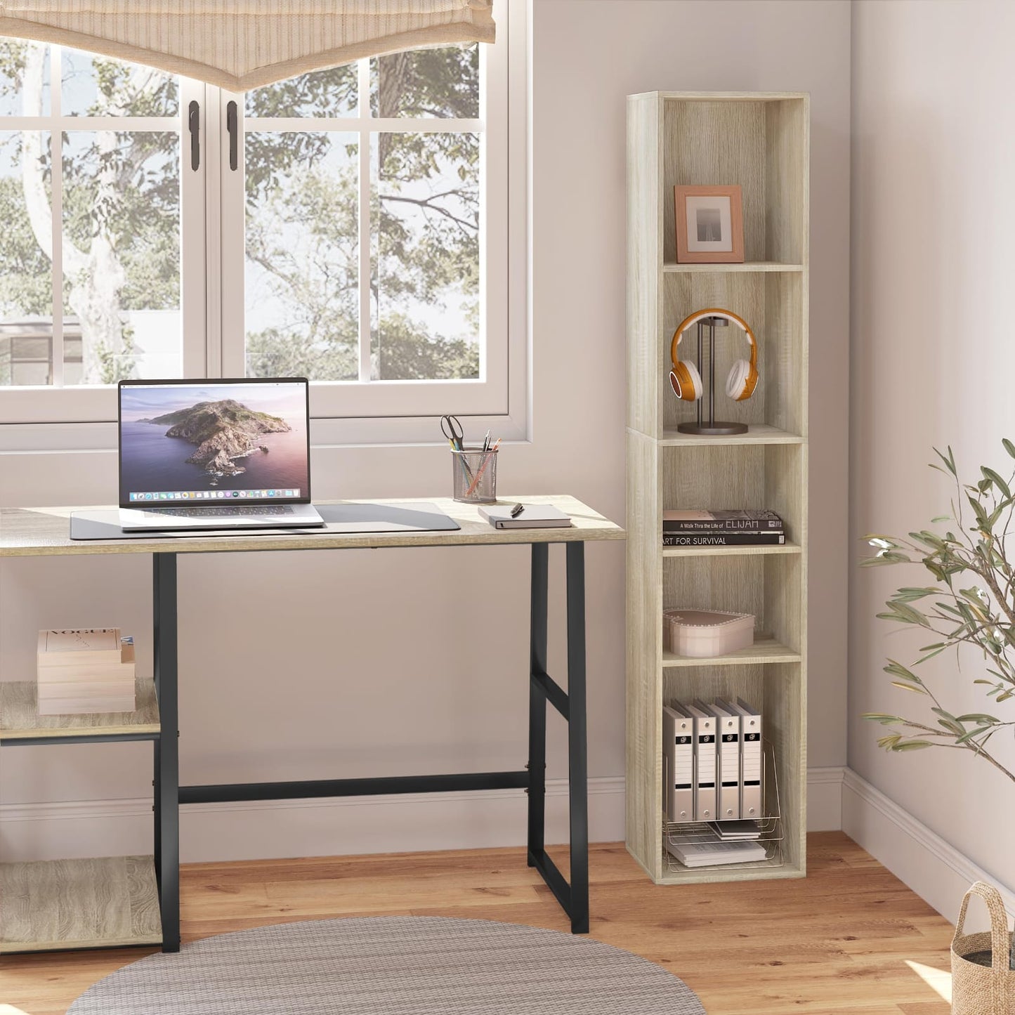 Bookcase, Open Shelf with 5 Cubes